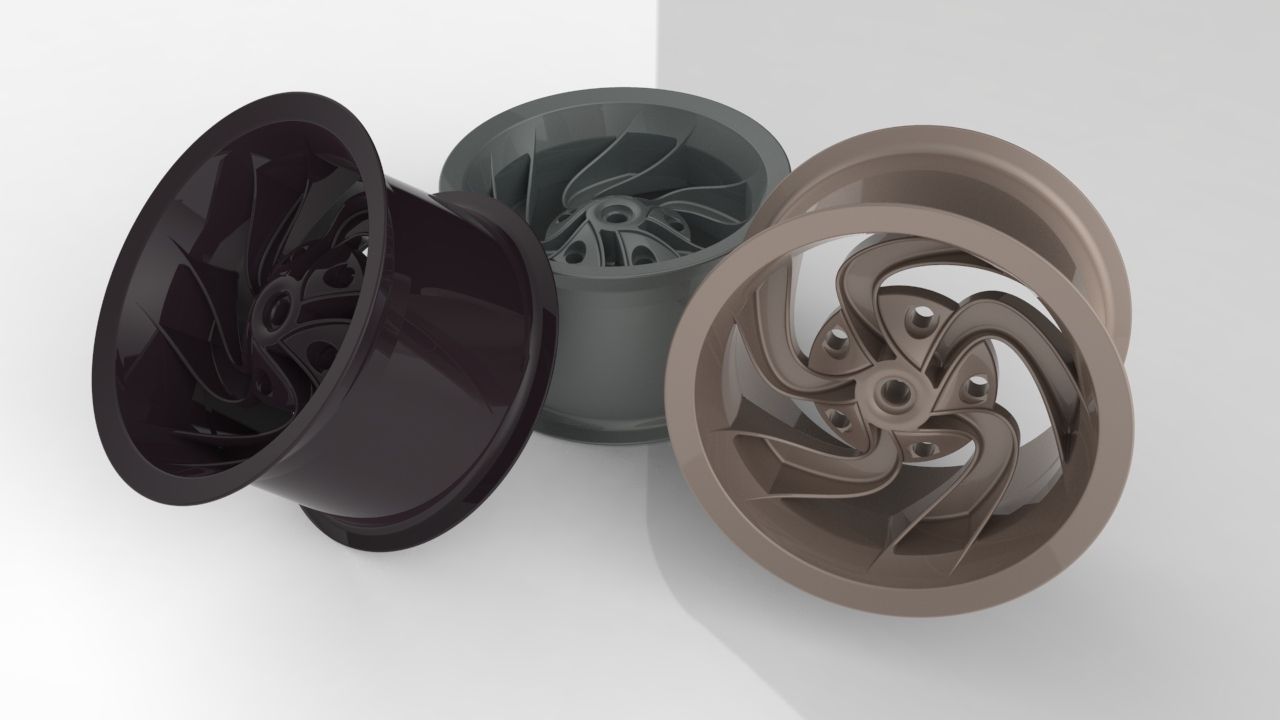 Go-Kart Tyre Rim 3D model_3