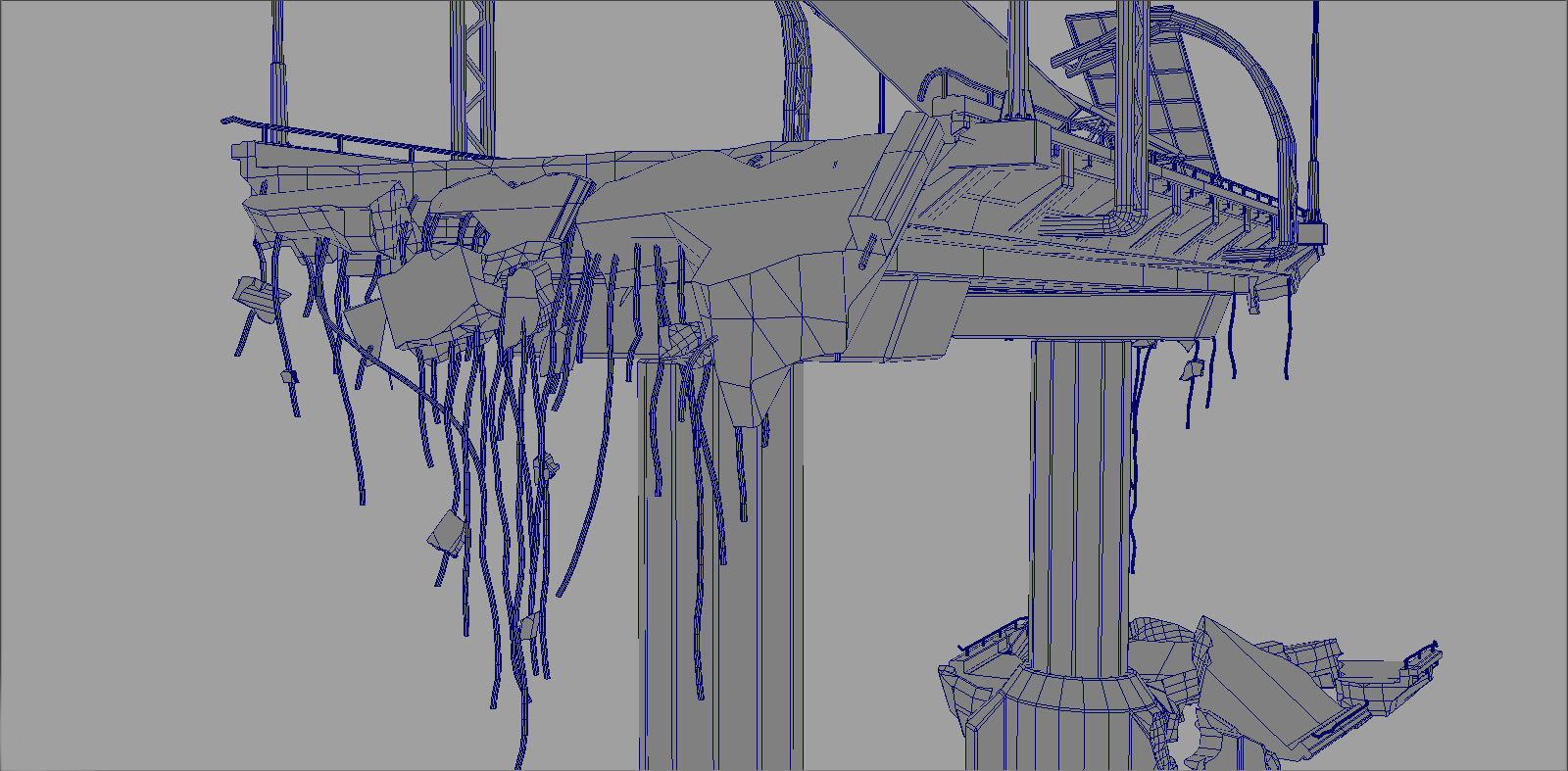 Broken Bridge Low-poly 3D model_12