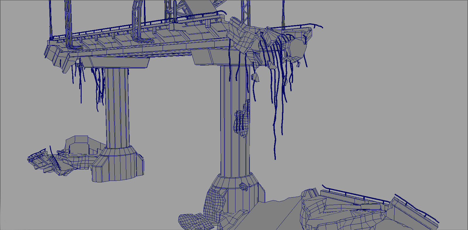Broken Bridge Low-poly 3D model_28
