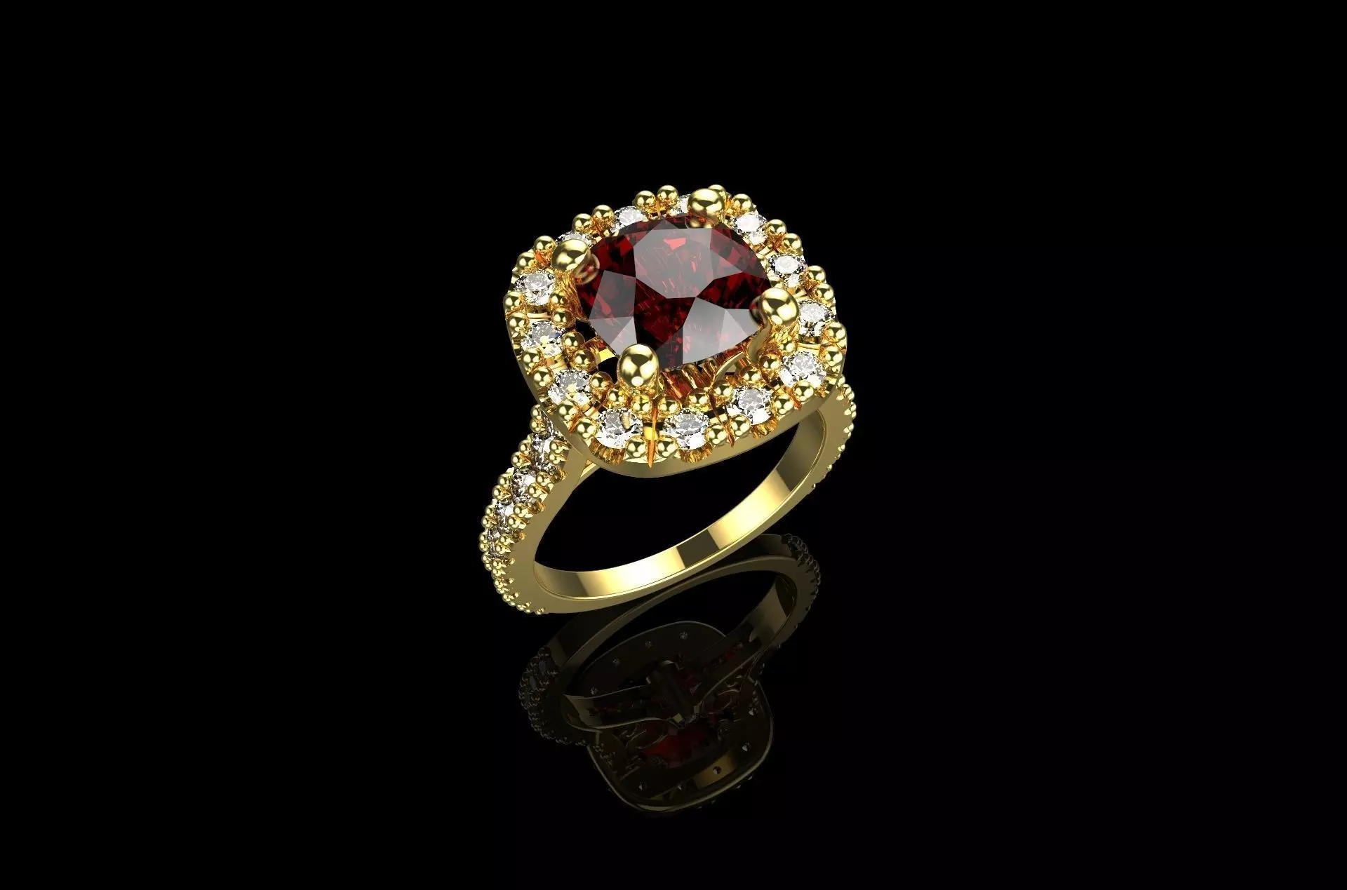 Cushion Engagement Rings 3D print model_0