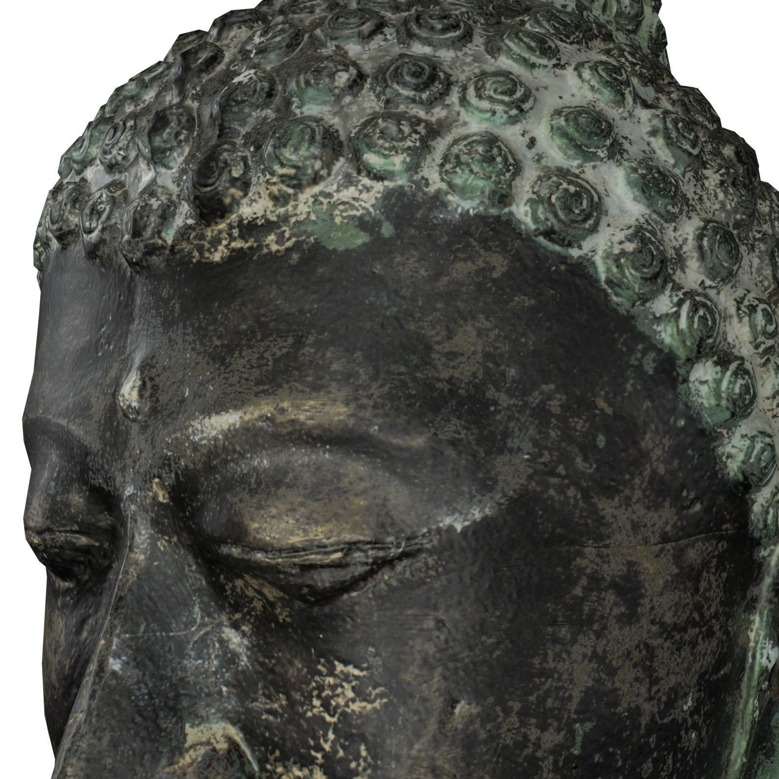 Buddha Head Low-poly 3D model_9