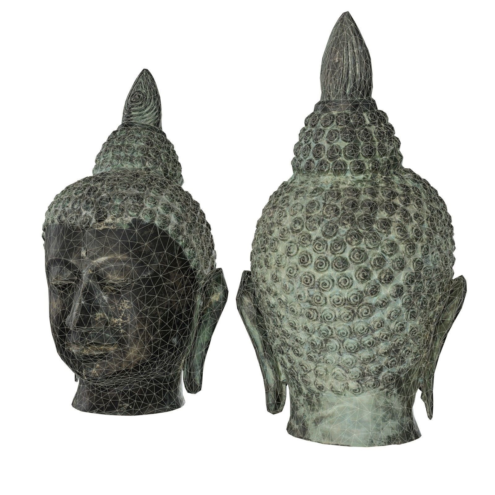 Buddha Head Low-poly 3D model_15