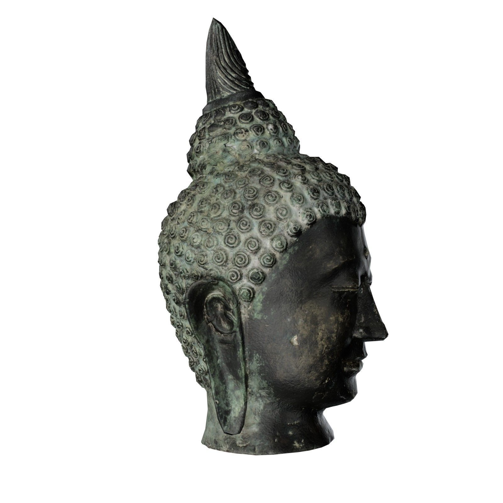 Buddha Head Low-poly 3D model_3