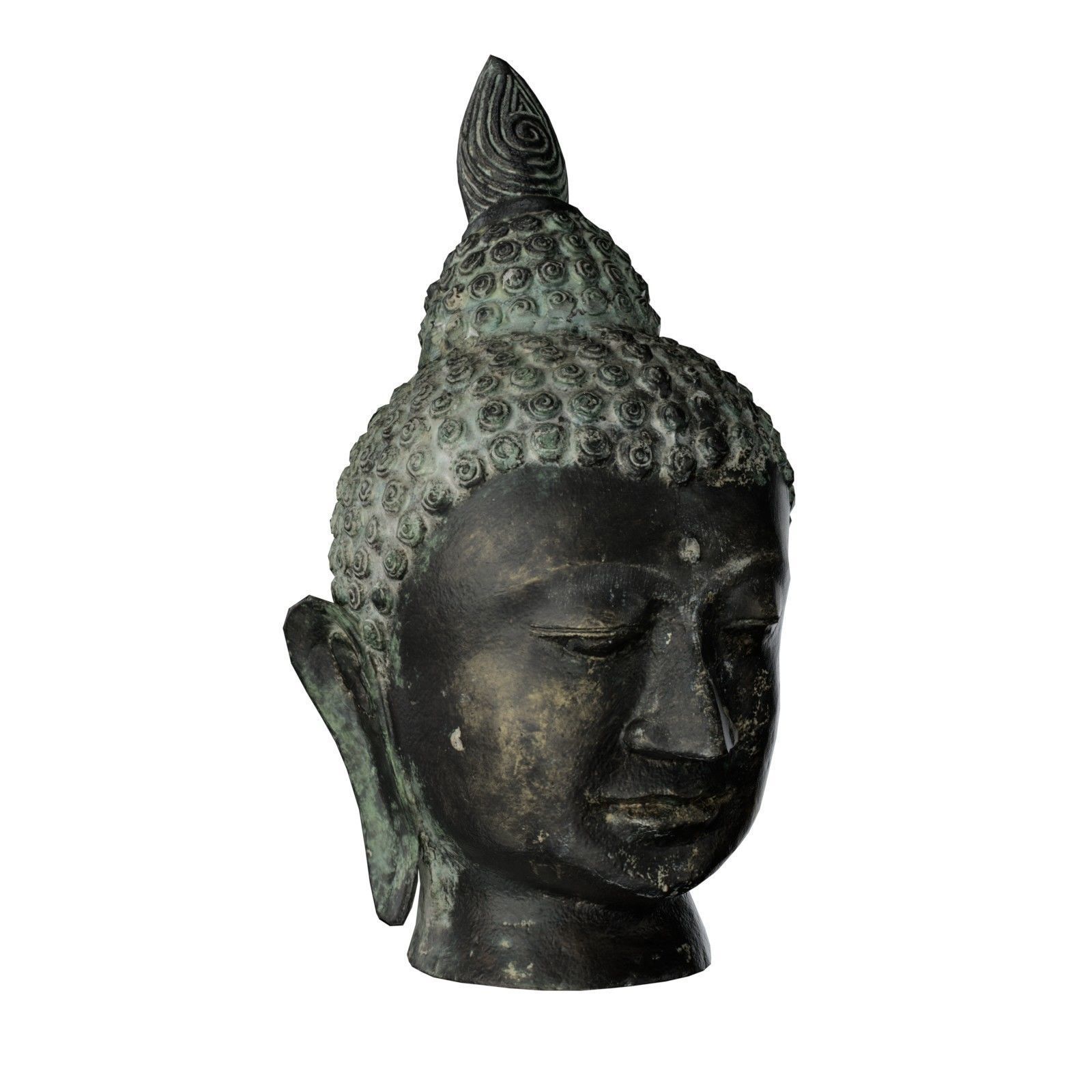 Buddha Head Low-poly 3D model_2
