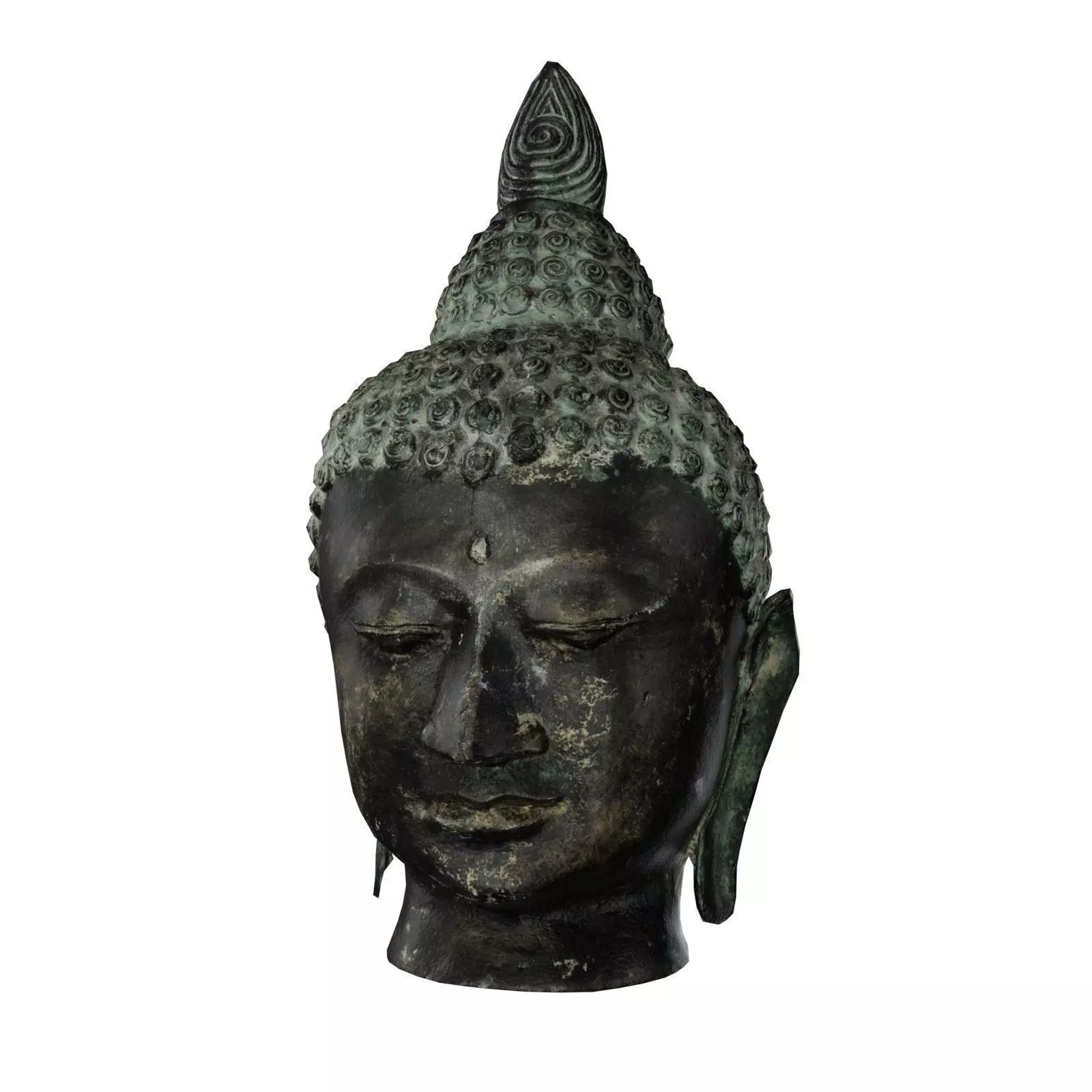 Buddha Head Low-poly 3D model_0