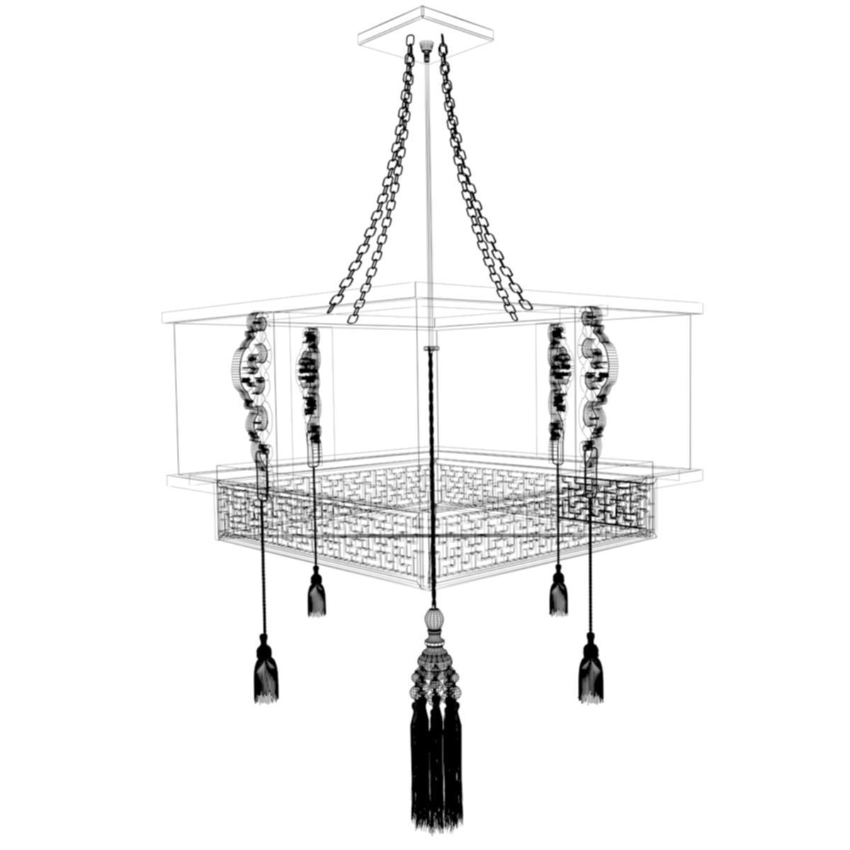 Chinese red lantern 3D model_4