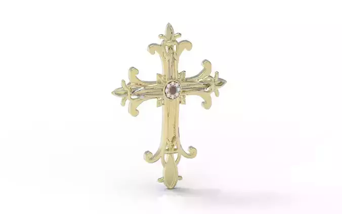 cross in gold and diamonds