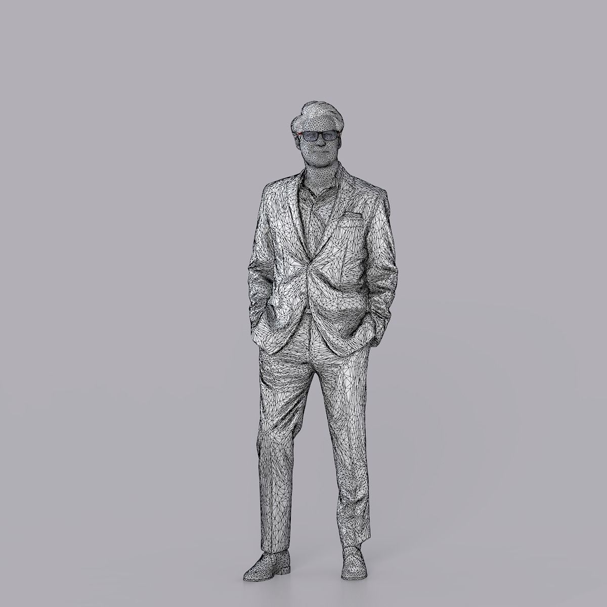 Business Man Low-poly 3D model_4