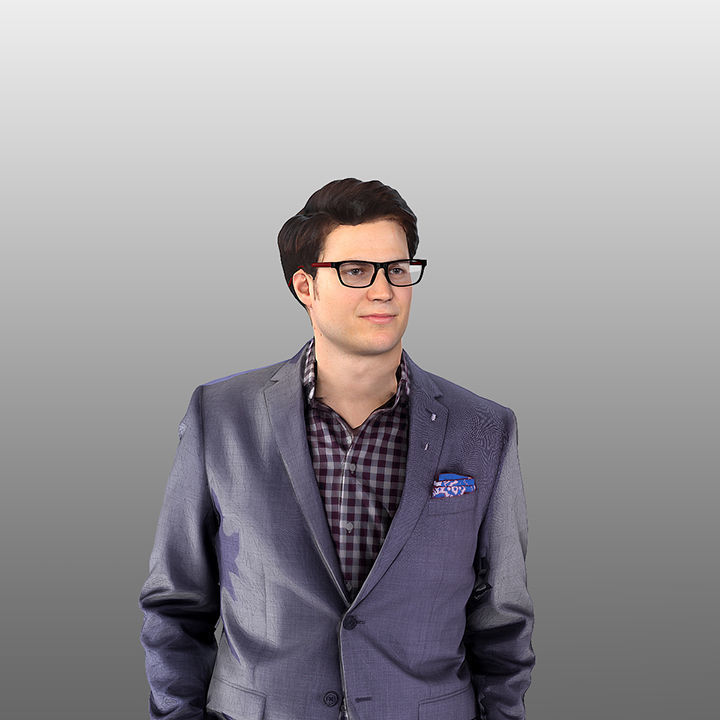 Business Man Low-poly 3D model_1