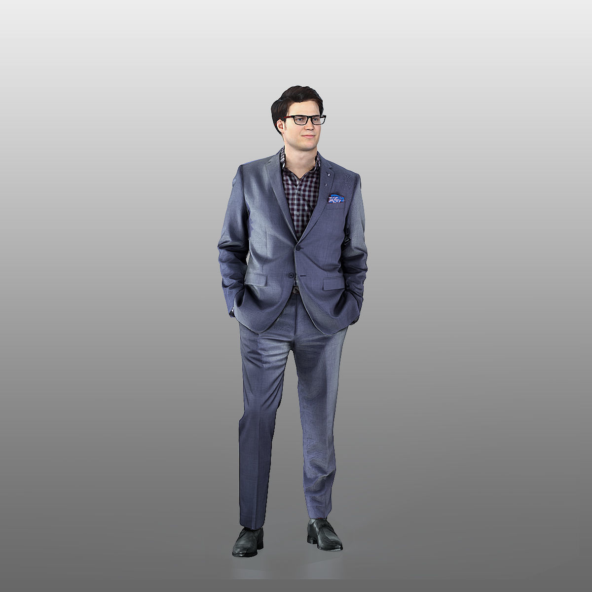 Business Man Low-poly 3D model_2