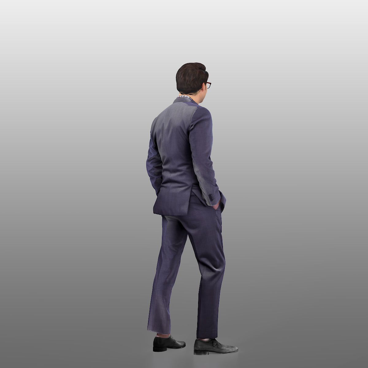 Business Man Low-poly 3D model_3