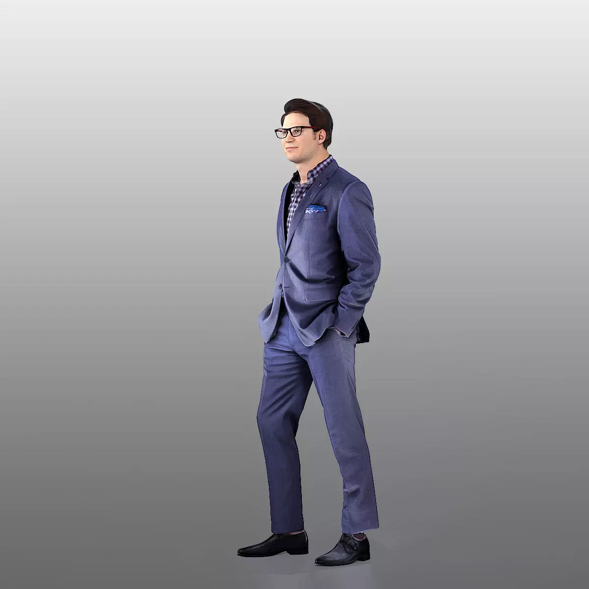 Business Man Low-poly 3D model_0