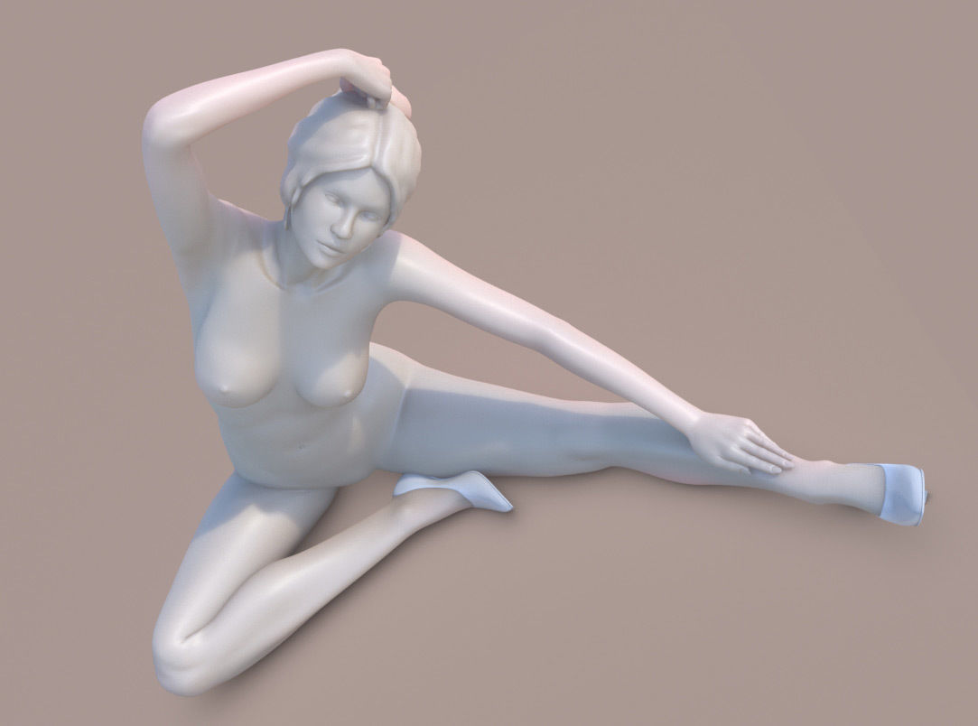 woman Yoga  3D print model_2