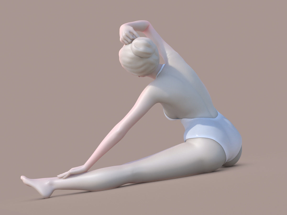 woman Yoga  3D print model_1