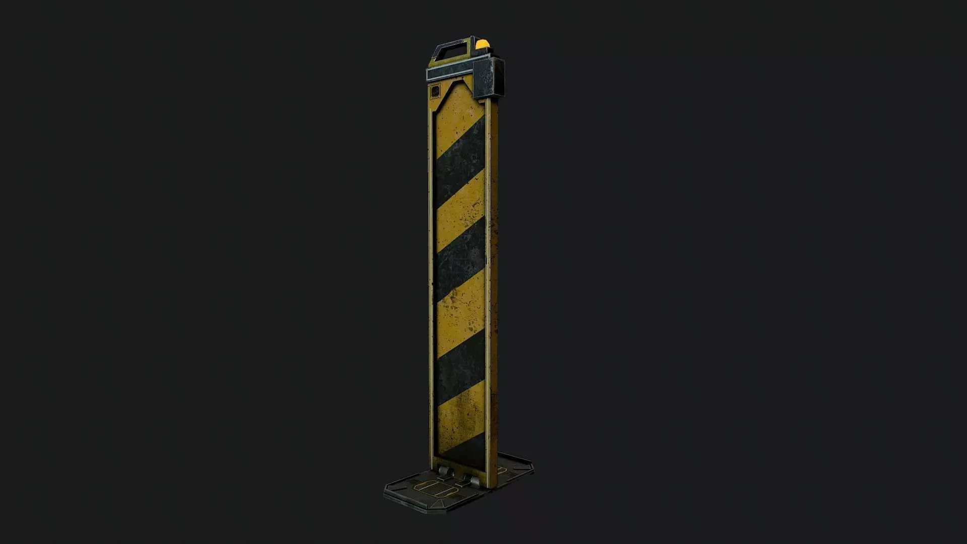 Futuristic Road blocker Low-poly 3D model_0