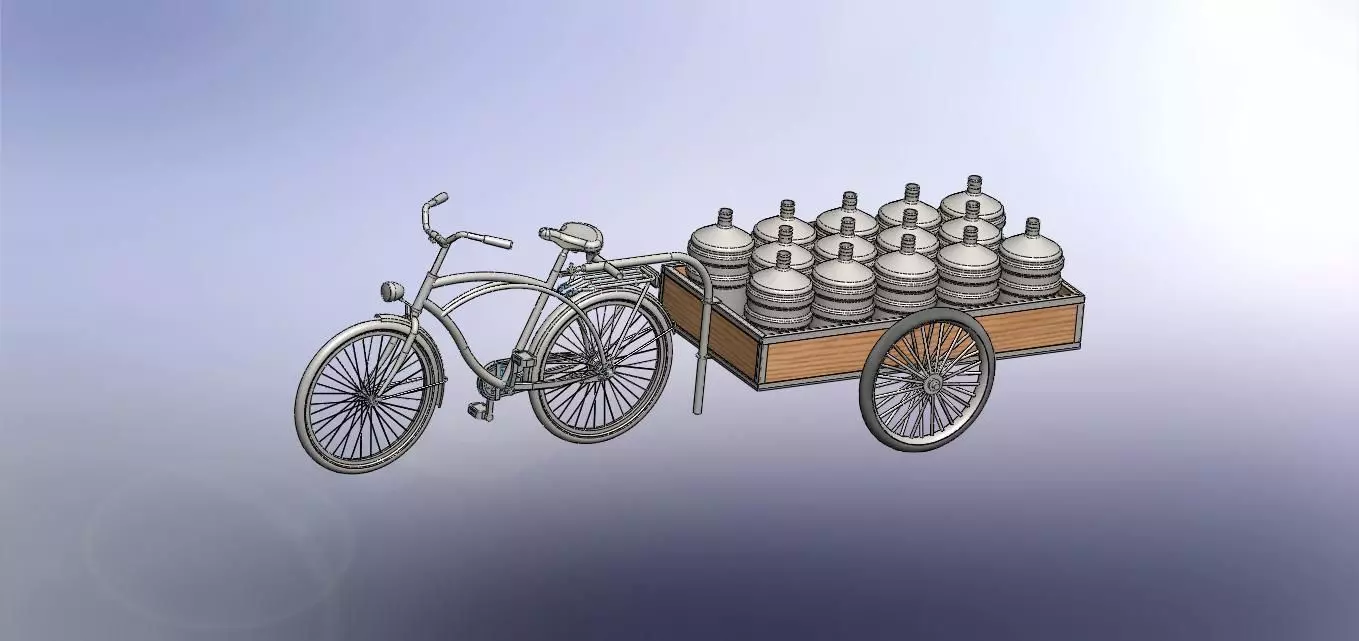 Bicycle trailer Free 3D model_0