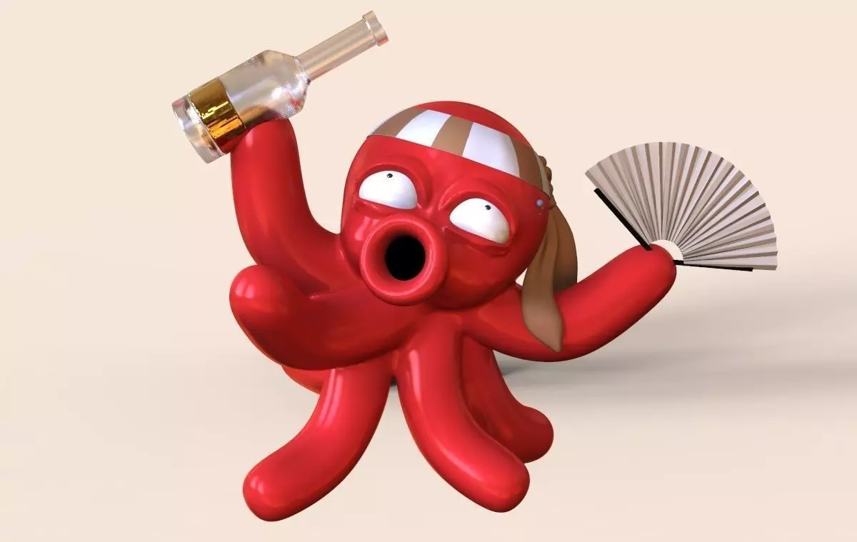 Drunk octopus 3D print model