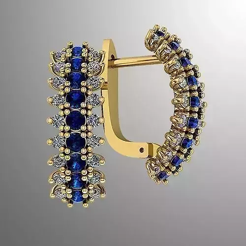 Earrings n 6 gold and sapphire