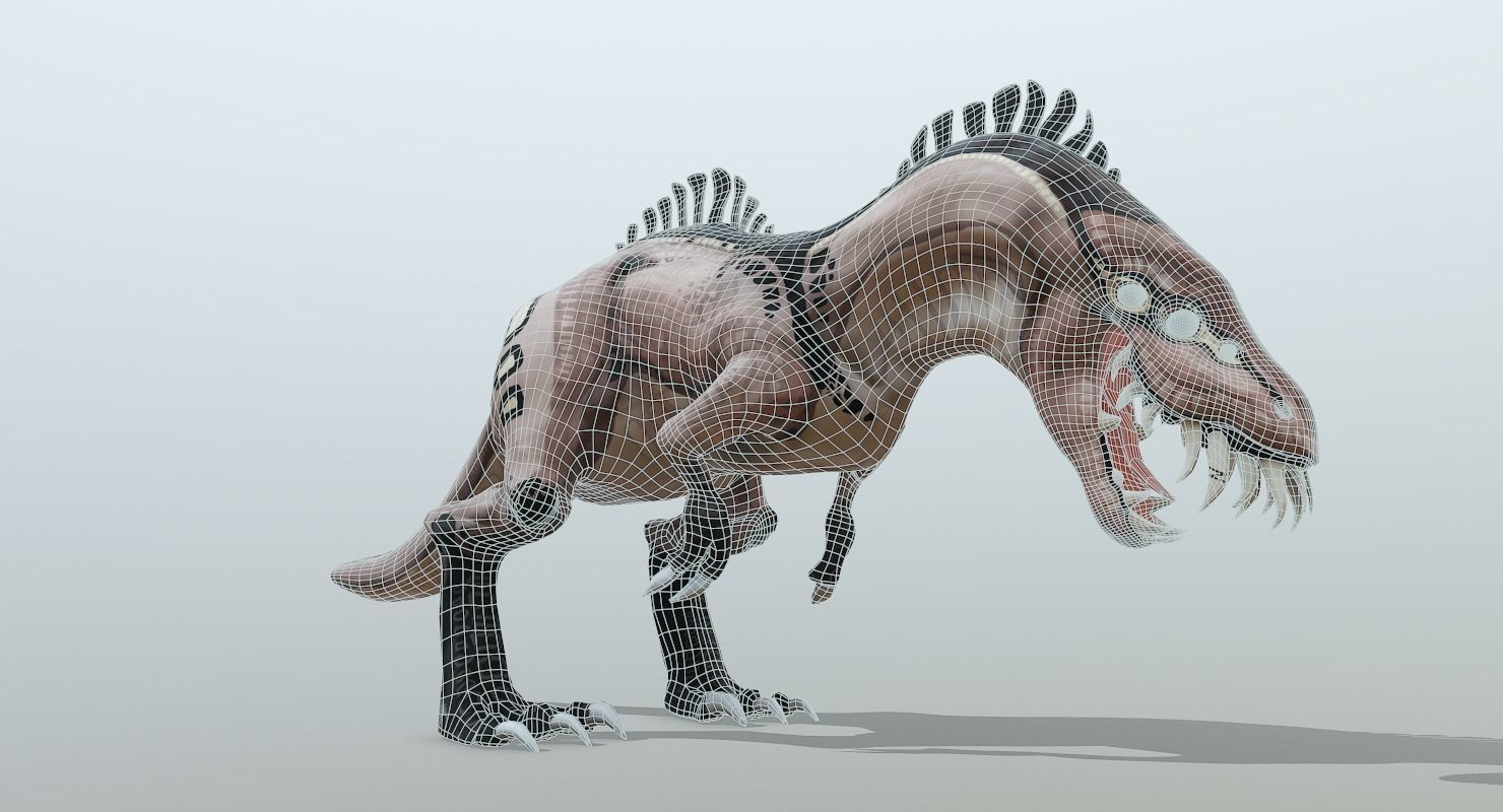 Cartoon T-Rex Dinosaur Low-poly 3D model_12