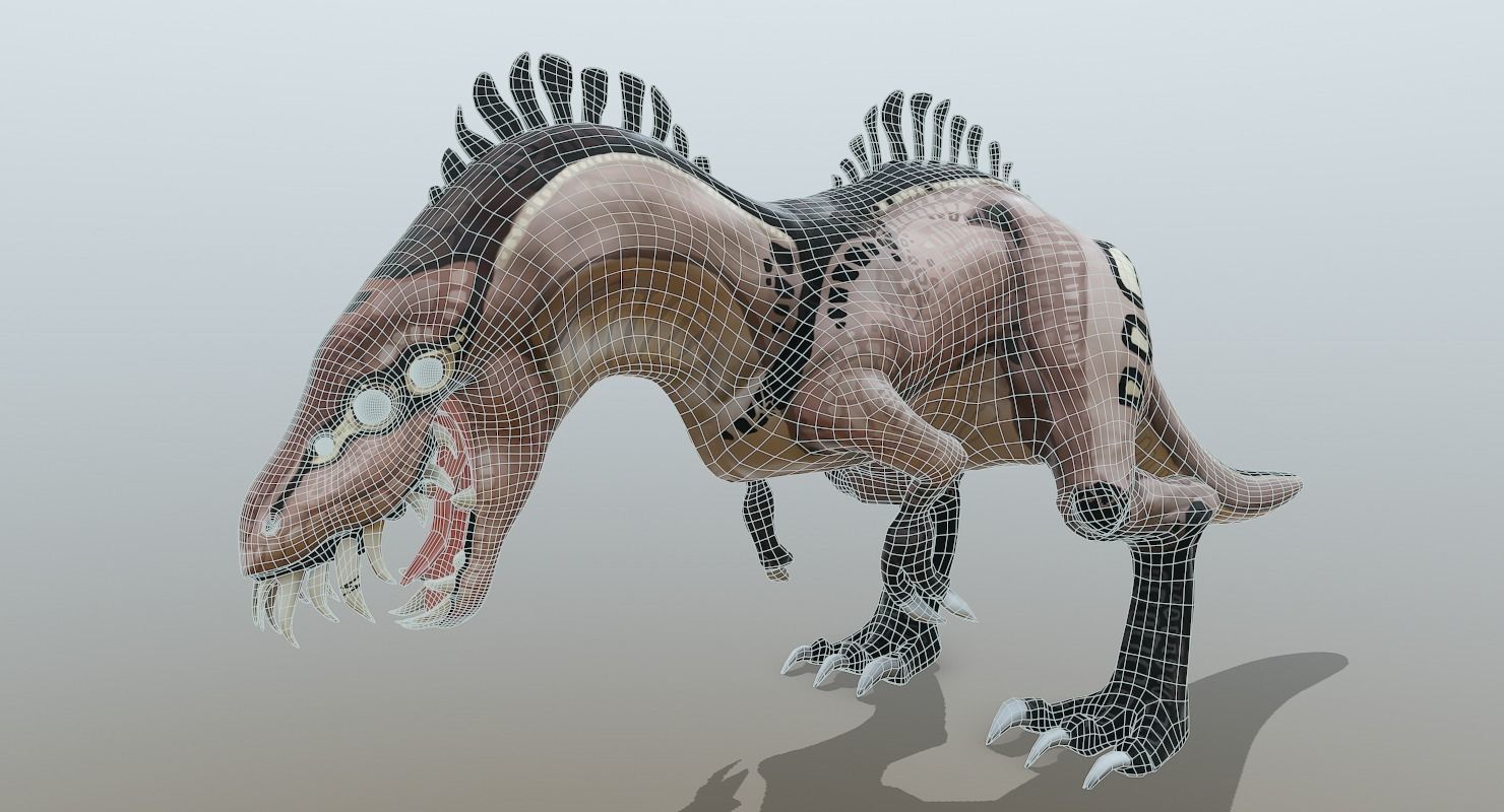 Cartoon T-Rex Dinosaur Low-poly 3D model_11