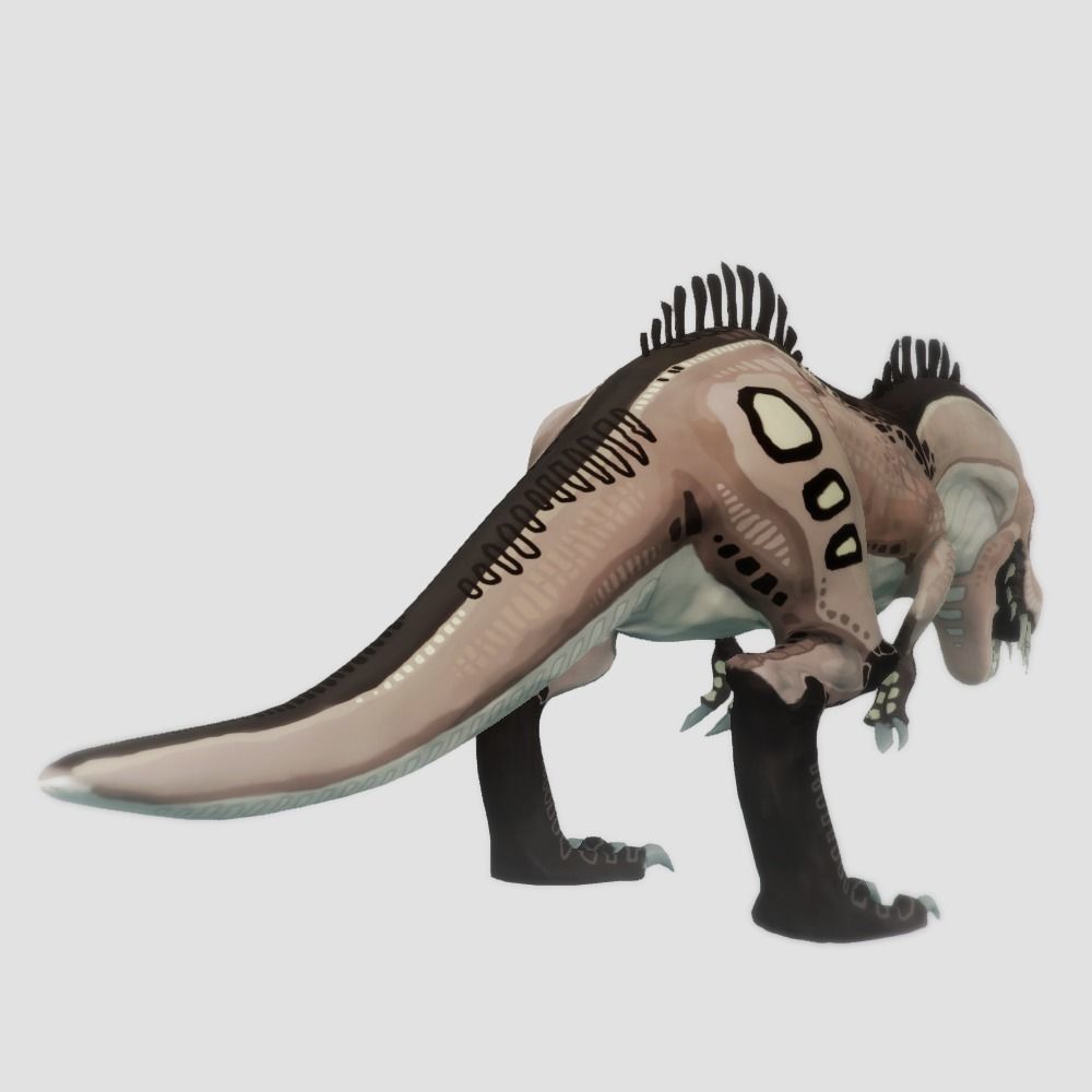 Cartoon T-Rex Dinosaur Low-poly 3D model_4