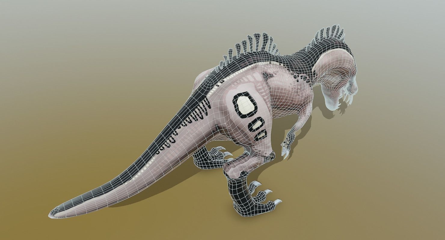 Cartoon T-Rex Dinosaur Low-poly 3D model_13