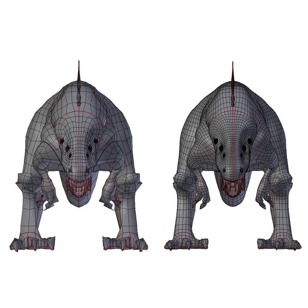Cartoon T-Rex Dinosaur Low-poly 3D model_14
