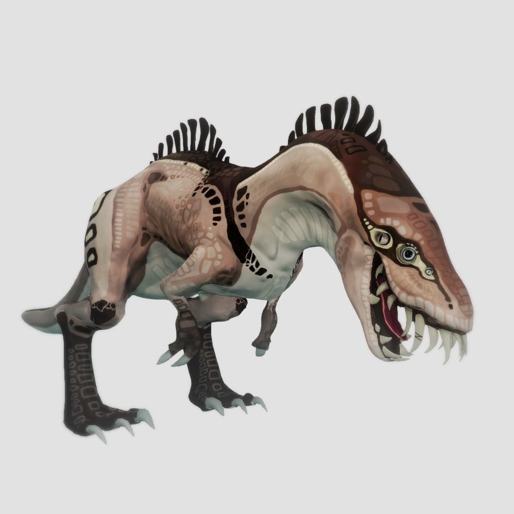 Cartoon T-Rex Dinosaur Low-poly 3D model_5