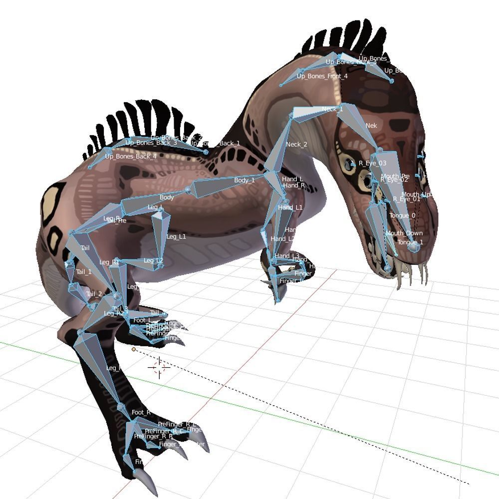 Cartoon T-Rex Dinosaur Low-poly 3D model_16