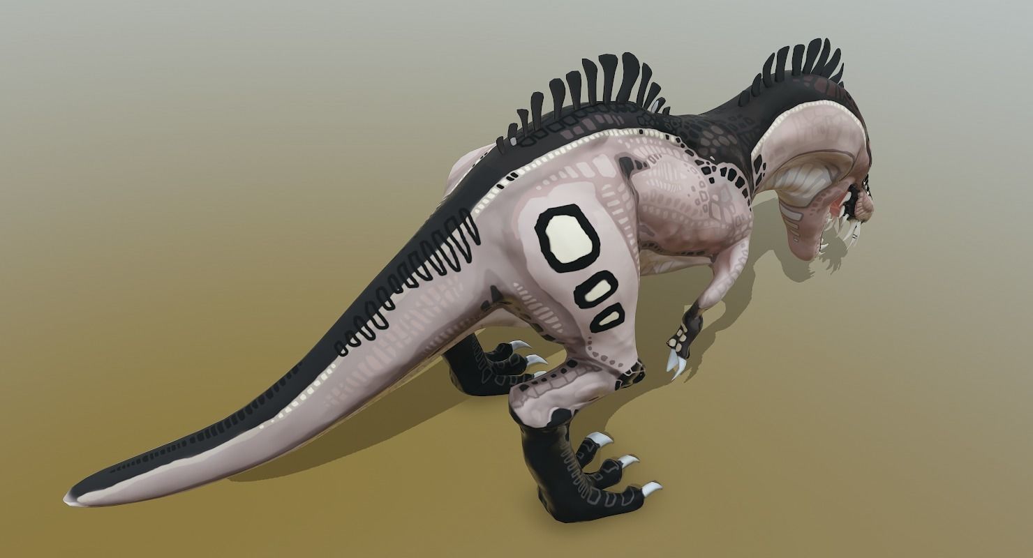 Cartoon T-Rex Dinosaur Low-poly 3D model_9