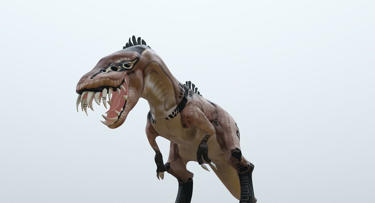 Cartoon T-Rex Dinosaur Low-poly 3D model_10