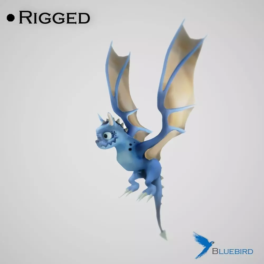 Vyvern Character Hand Painted Animated Low-poly 3D model_0