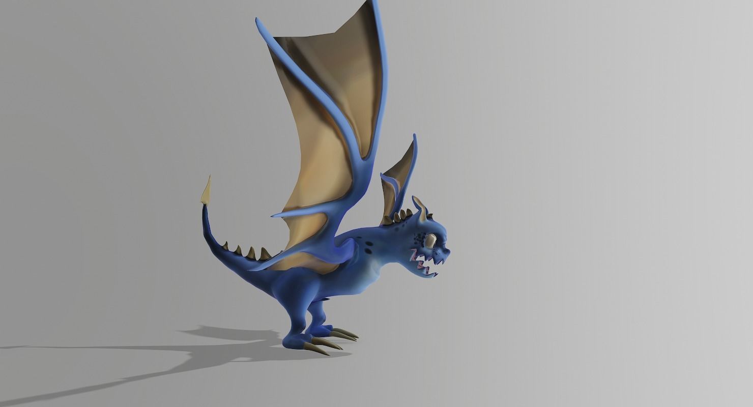 Vyvern Character Hand Painted Animated Low-poly 3D model_8