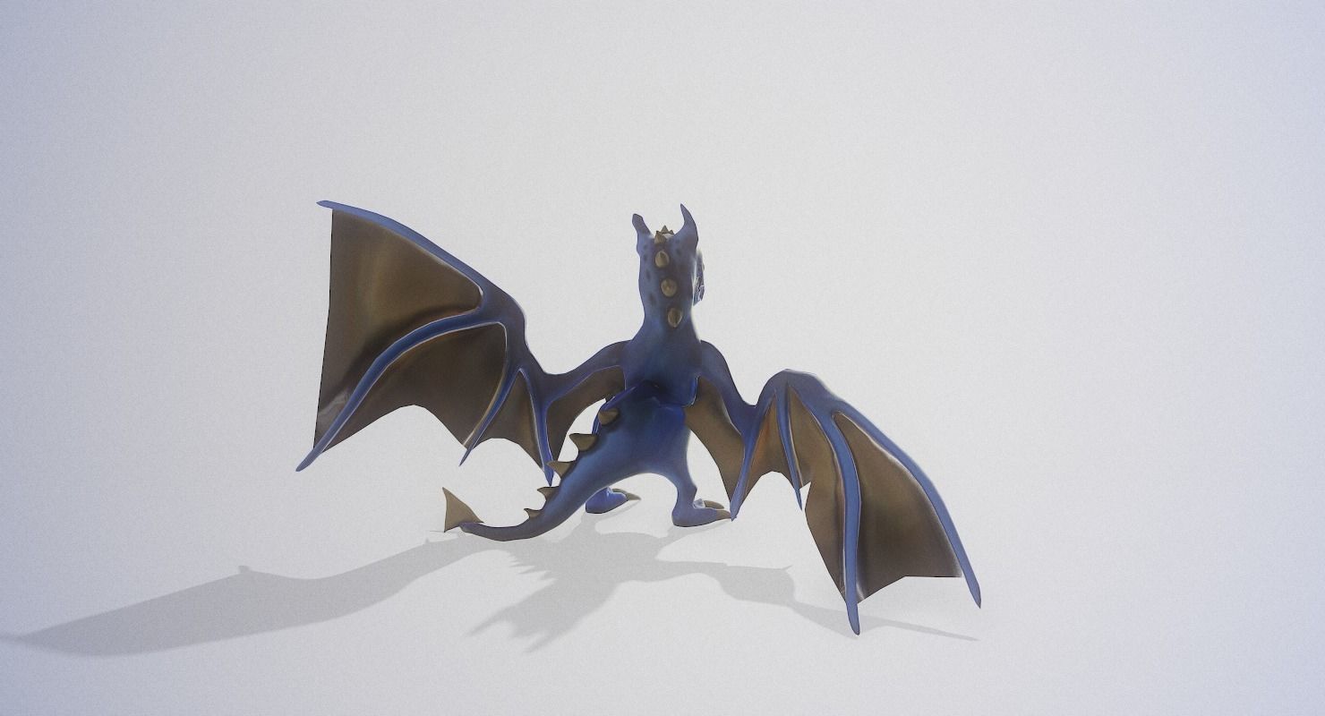 Vyvern Character Hand Painted Animated Low-poly 3D model_11