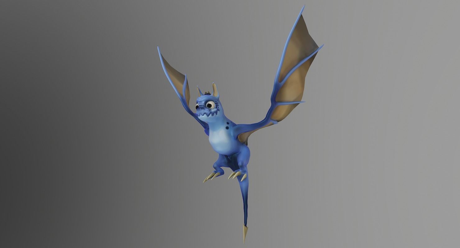 Vyvern Character Hand Painted Animated Low-poly 3D model_2