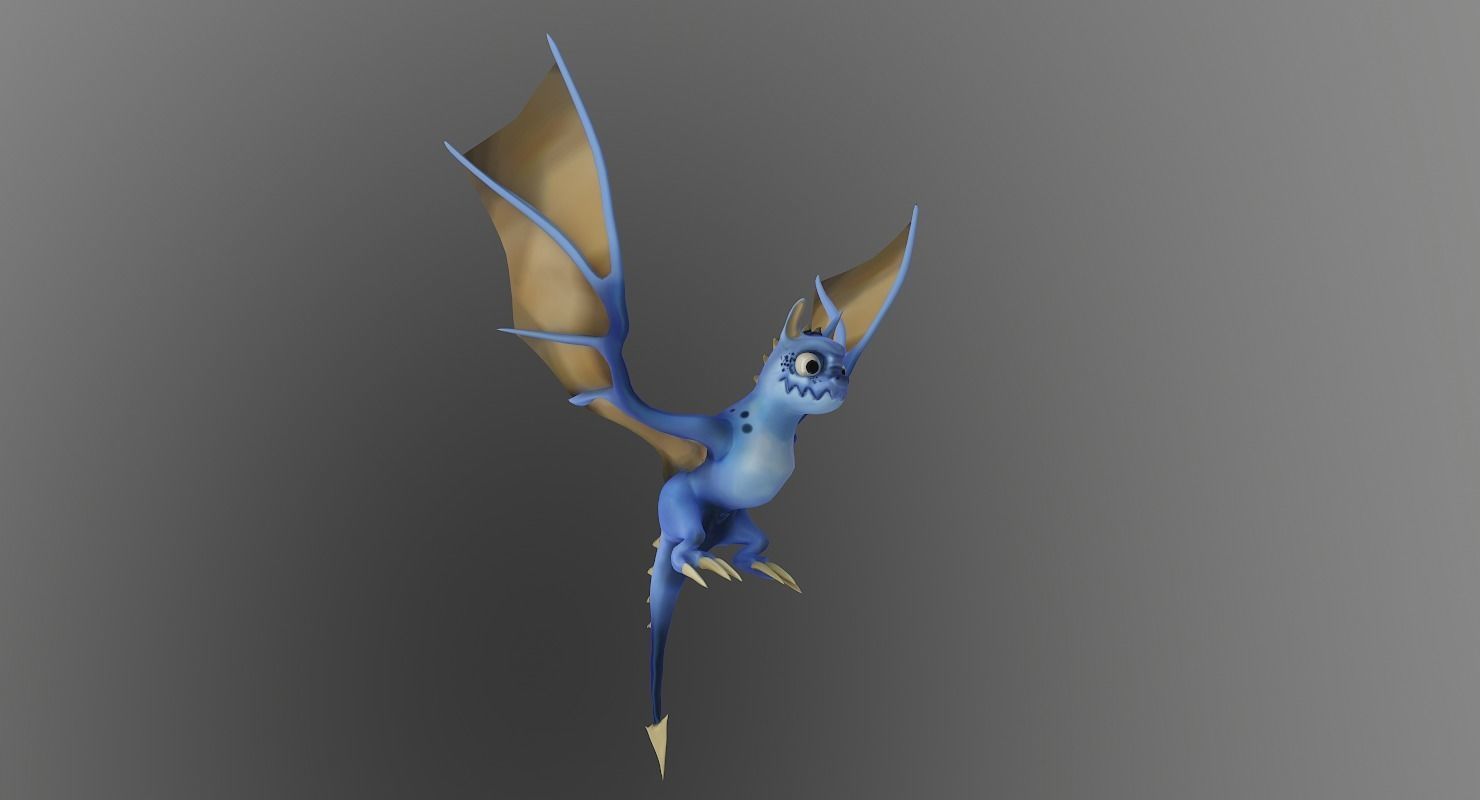 Vyvern Character Hand Painted Animated Low-poly 3D model_5