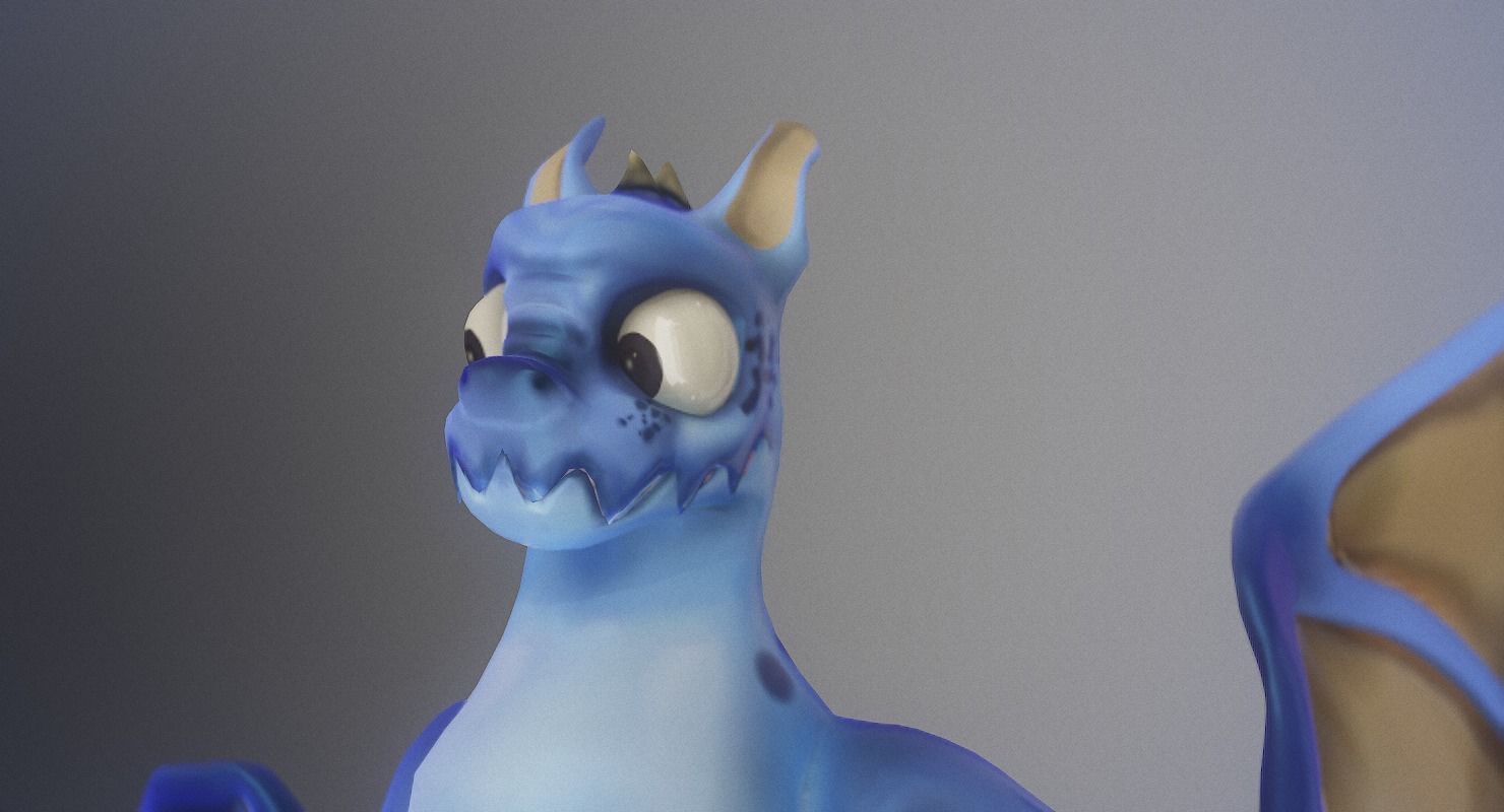 Vyvern Character Hand Painted Animated Low-poly 3D model_10