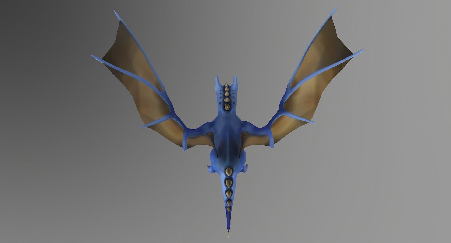 Vyvern Character Hand Painted Animated Low-poly 3D model_4