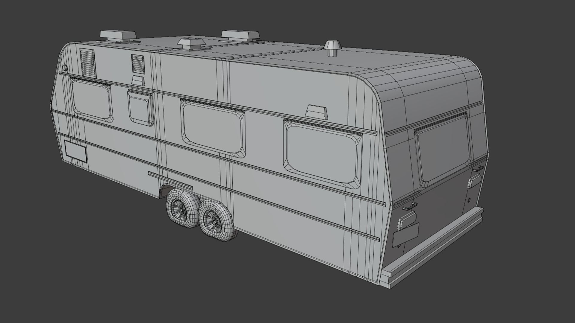 Abandoned Caravan  Low-poly 3D model_9