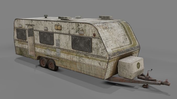 Abandoned Caravan  Low-poly 3D model