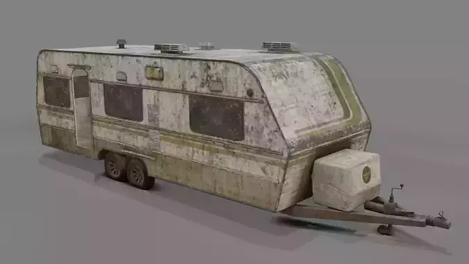 Abandoned Caravan  Low-poly 3D model