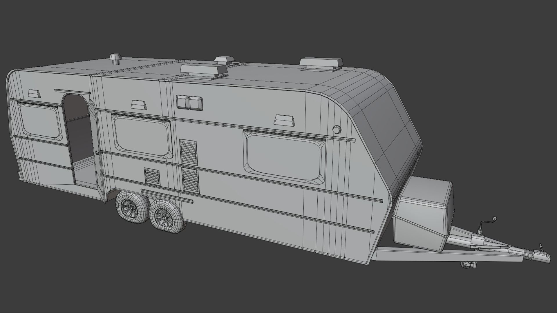 Abandoned Caravan  Low-poly 3D model_8