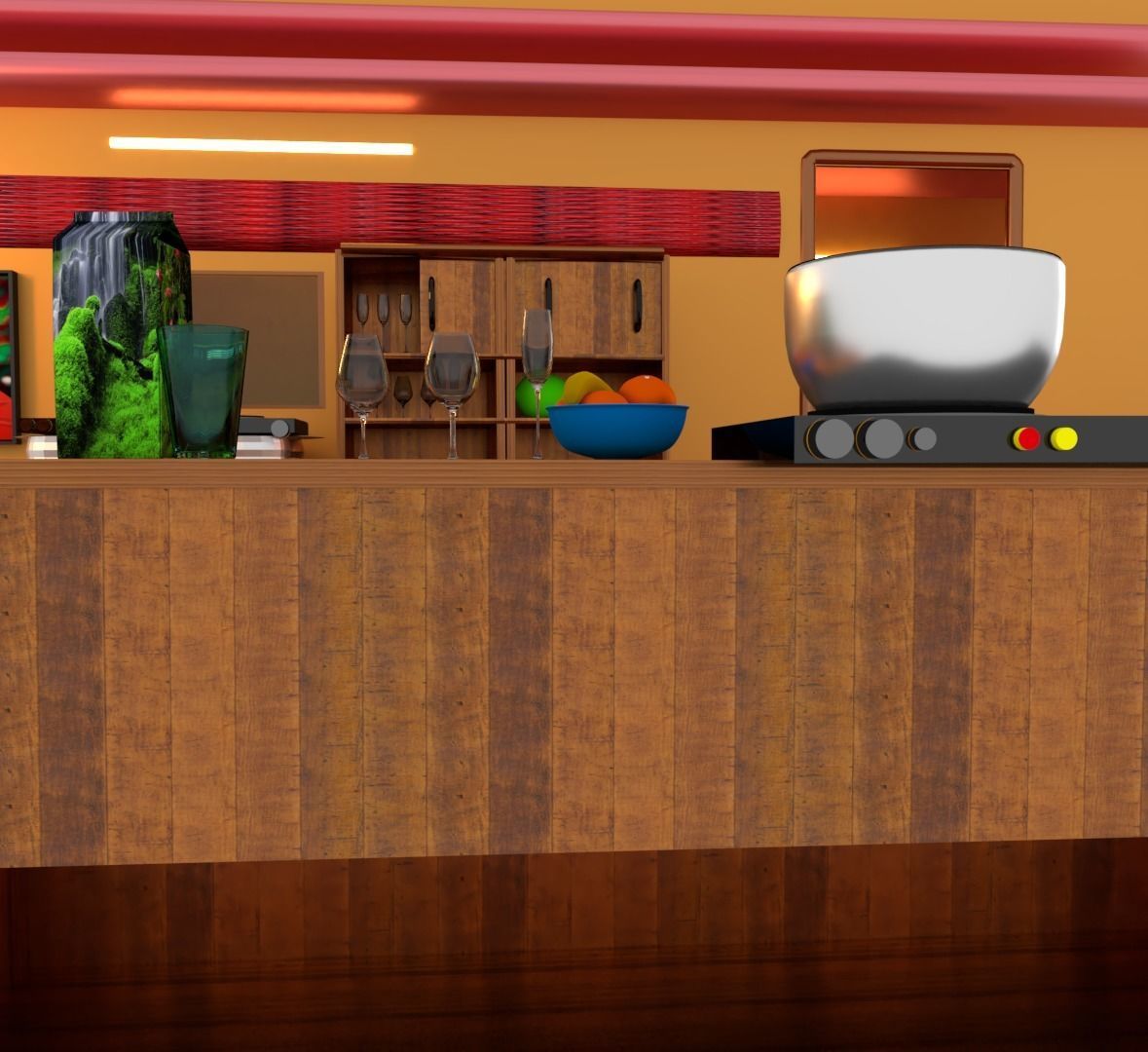 kitchen and dining room 3D model_1