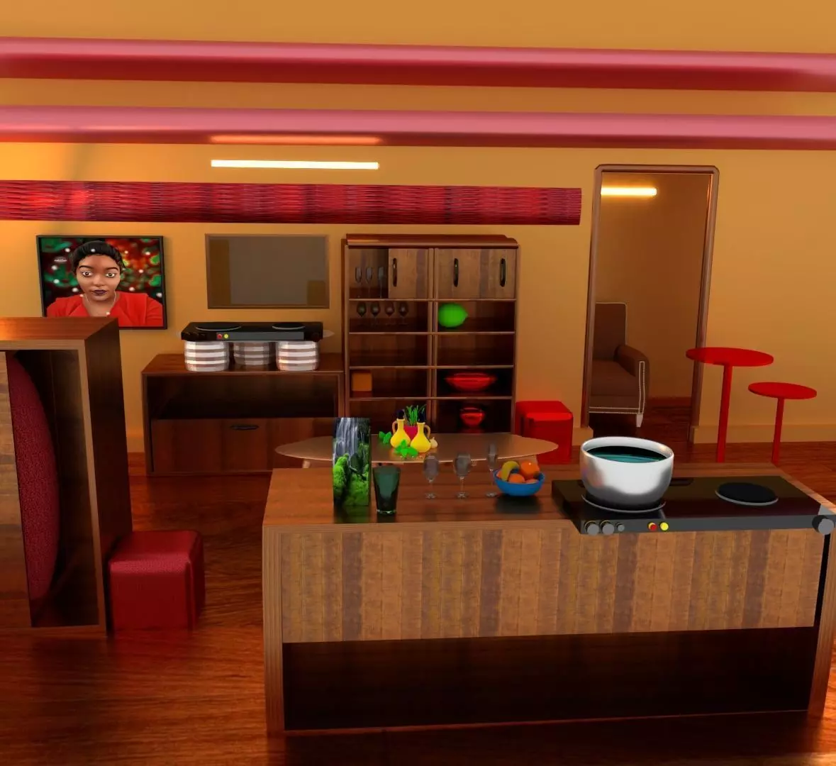 kitchen and dining room 3D model_0