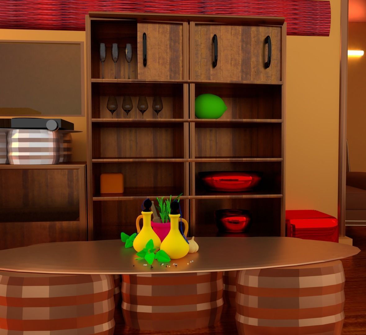 kitchen and dining room 3D model_2