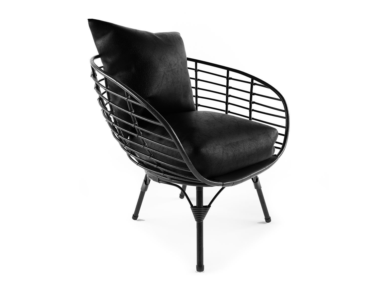 Black all weather wicker 3D model_1