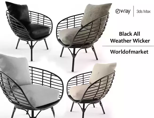 Black all weather wicker