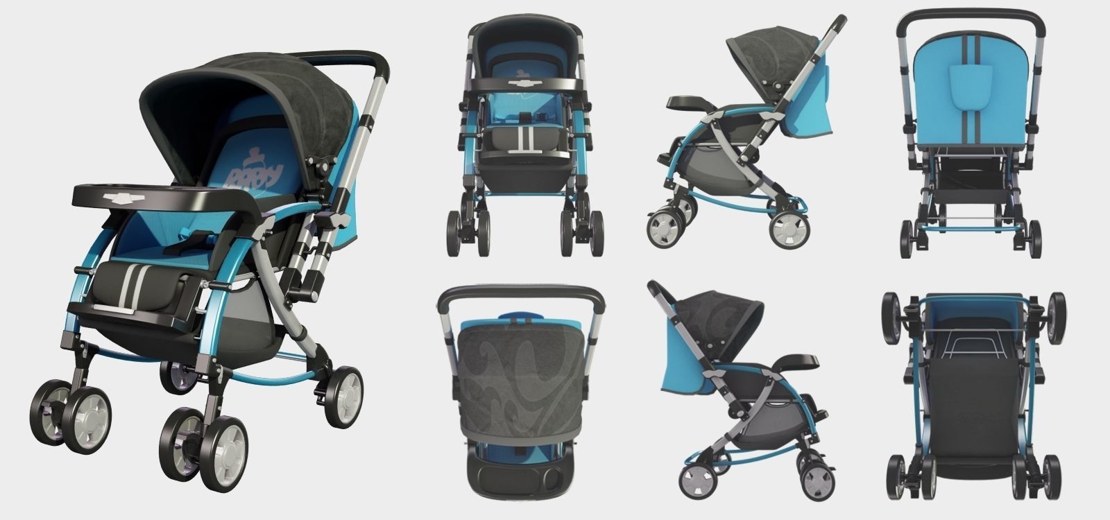 Baby Carriage 3D model_1