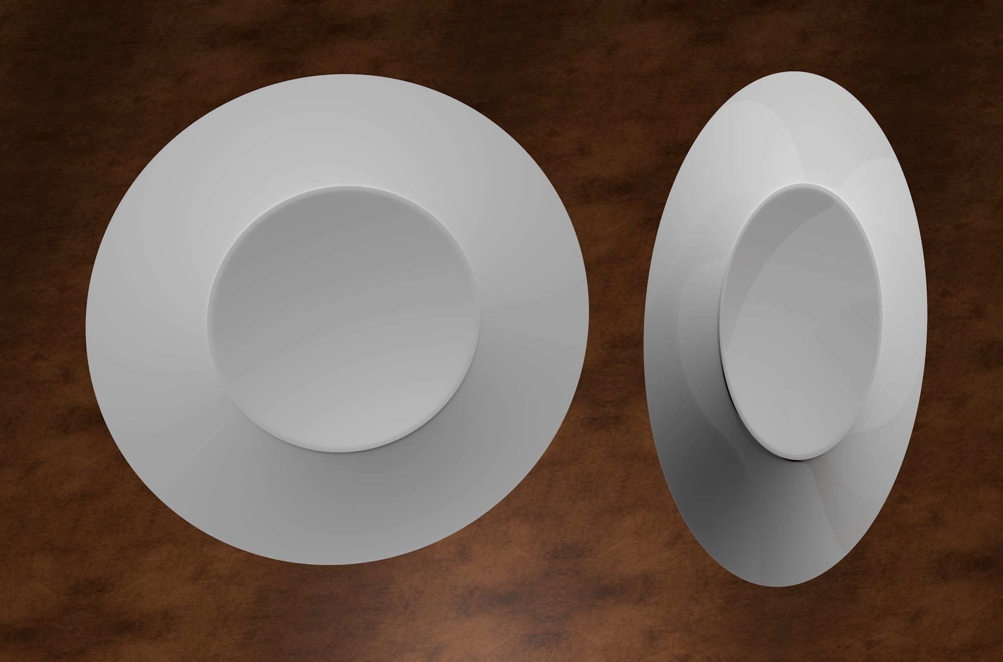 Chocolate Donut and Mini Donut with Plate 3D model_10