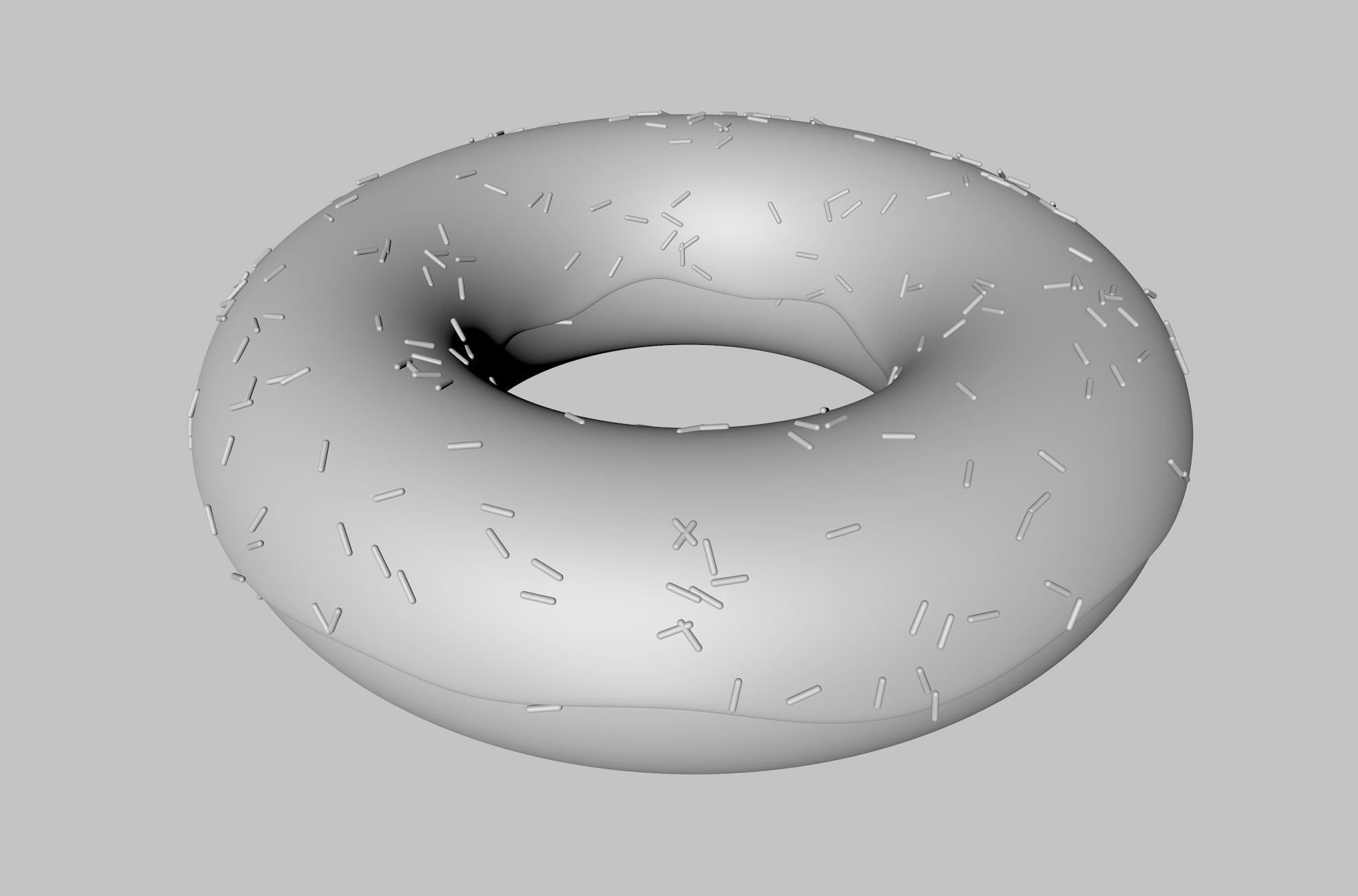 Chocolate Donut and Mini Donut with Plate 3D model_12